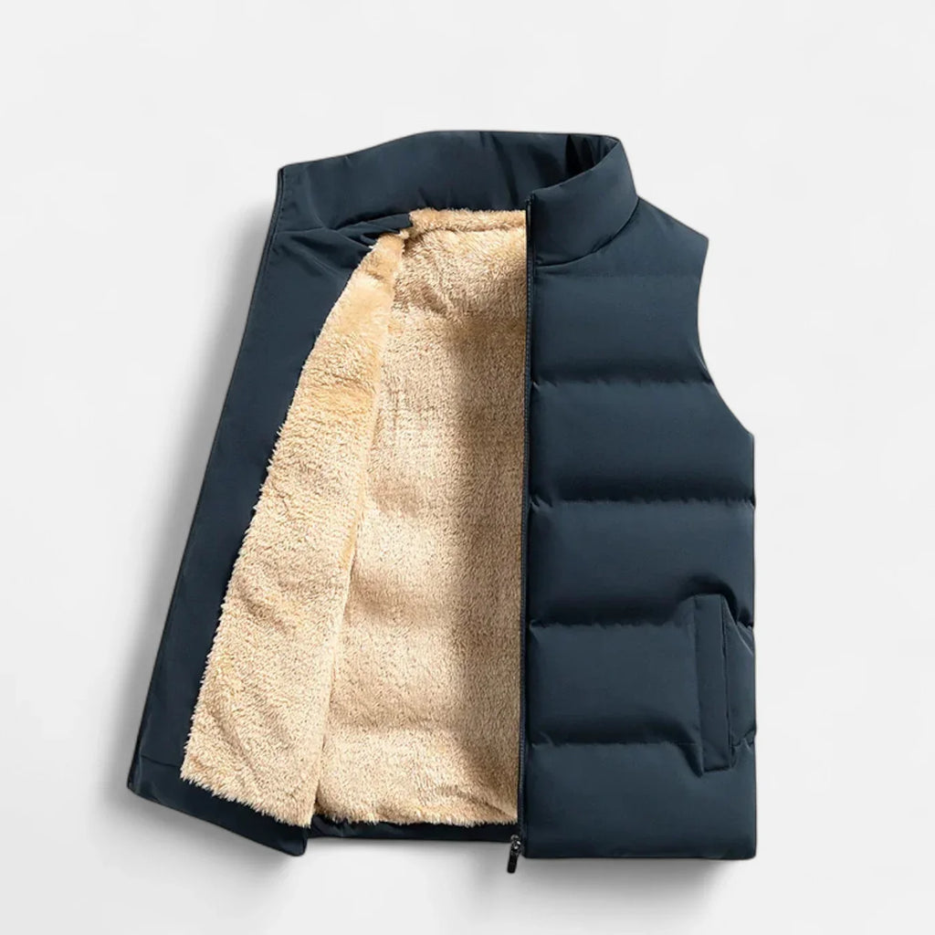 Gilet d’hiver en laine d’agneau pour homme