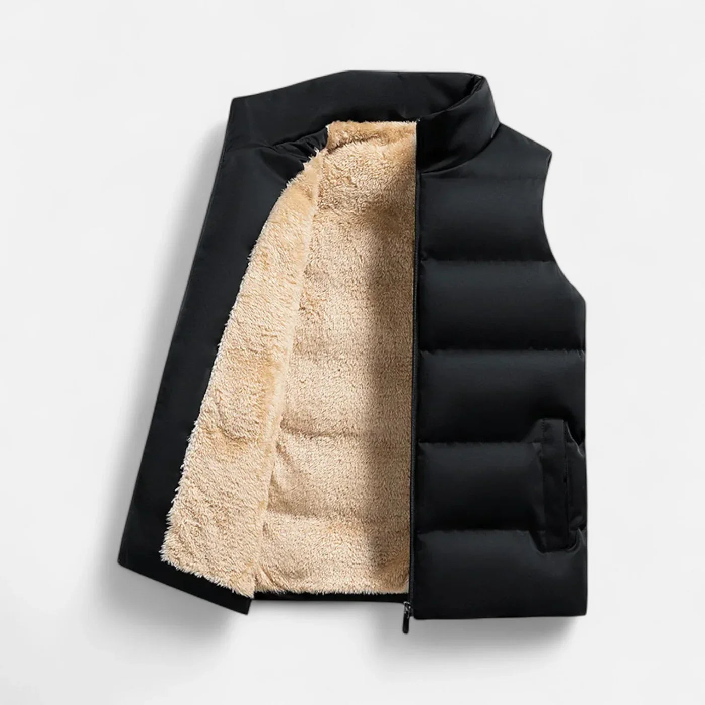 Gilet d’hiver en laine d’agneau pour homme